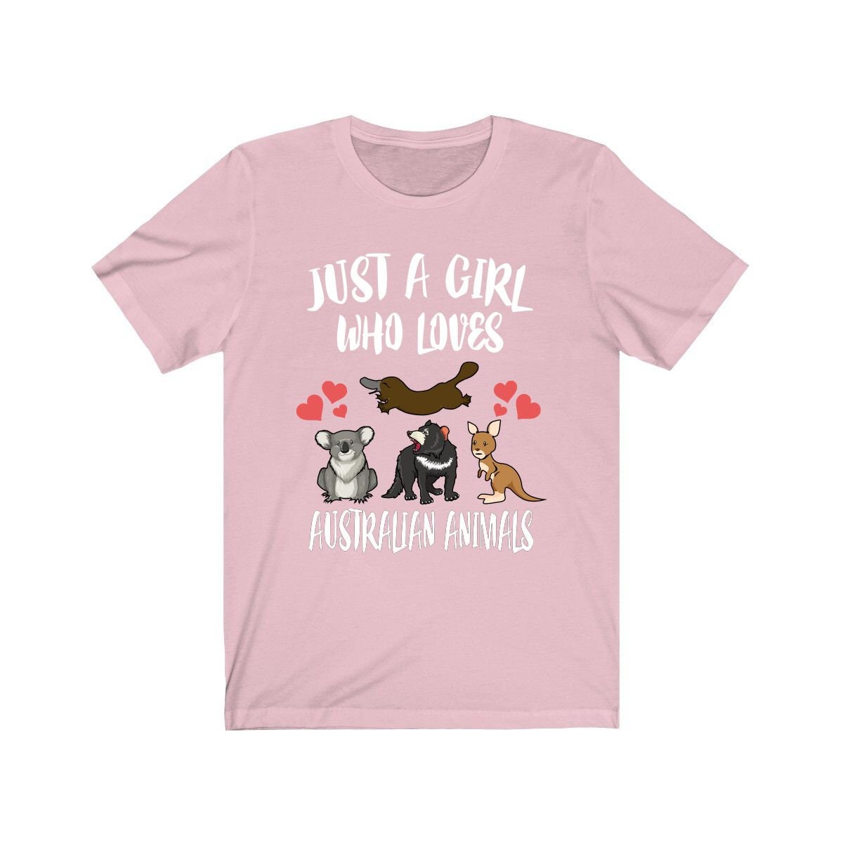 Just A Girl Who Loves Australian Animals Koala Tasmanian Devil Platypus Adult Toddler Infant Kids Gift T-Shirt Image 3