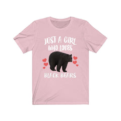 Just a girl who loves black bears North American wildlife tee