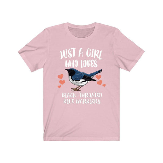 Girl Who Loves Black-Throated Blue Warblers Shirt - Black-Throated Blue Warbler print