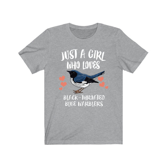 Girl Who Loves Black-Throated Blue Warblers Shirt - Black-Throated Blue Warbler print