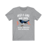 Just A Girl Who Loves Black-throated blue warbler Birds Animals Adult Toddler Infant Kids Gift T-Shirt Image 1