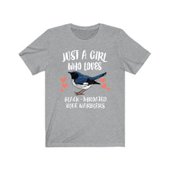 Girl Who Loves Black-Throated Blue Warblers Shirt - Black-Throated Blue Warbler print