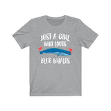 Just A Girl Who Loves Blue Whales Shirt, Blue Whale Gift, Whale Lover Shirt, Animals Adult Toddler Infant Kids Gift T-Shirt Image 3