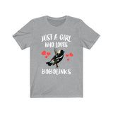 Just A Girl Who Loves Bobolinks Birds Birding Adult Toddler Infant Kids Gift T-Shirt Image 1