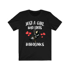 Just a girl who loves bobolinks grassland migratory songbird tee
