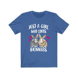 Just A Girl Who Loves Bunnies Rabbit Shirt, Cute Bunny Shirt, Animal Adult Toddler Infant Kids Gift T-Shirt Image 4