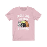 Just A Girl Who Loves Bunnies Rabbit, Rabbit Gift, Cute Bunny Shirt Animal Adult Toddler Infant Kids Gift T-Shirt Image 3