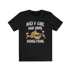 Just A Girl Who Loves Burmese Pythons Shirt - Burmese Python print design