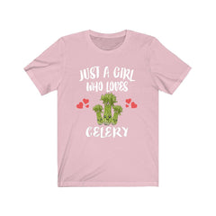 Just a girl who loves celery vegan vegetable garden lover tee