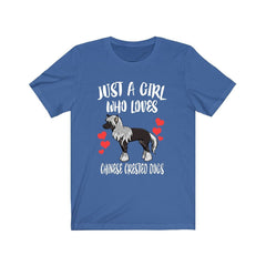 Just A Girl Who Loves Chinese Crested Dogs Shirt - Chinese Crested print design