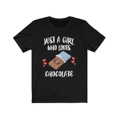 Just A Girl Who Loves Chocolate Candy Shirt - chocolate print design