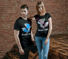 Fox Mama Daddy Matching T-Shirts - fox family print design