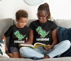 Mamasaurus babysaurus family matching dinosaur mom and baby tee