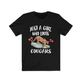 Just A Girl Who Loves Cougars Shirt, Mountain Lion Shirt, Cougar Shirt, Animal Toddler Infant Kids Gift T-Shirt Image 1