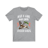 Just A Girl Who Loves Cuckoo Birds Shirt, Cuckoo Bird Shirt, Birding Gift, Birding Shirt, Cuckoo Bird Lover Animal Toddler Kids Gift T-Shirt Image 3