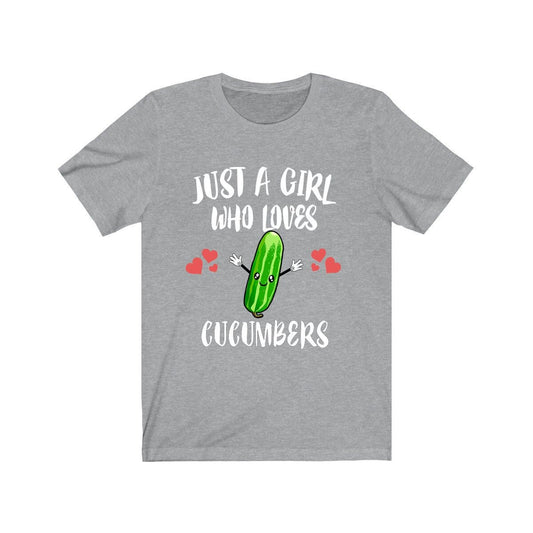 Just a girl who loves cucumbers refreshing vegan vegetable lover tee