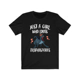 Just A Girl Who Loves Dilophosaurus Shirt, Dinosaur Shirt, Dilophosaurus Lover Shirt, Dinosaur Gift, Animals Adult Kids Gift T-Shirt Image 2