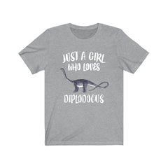 Just A Girl Who Loves Diplodocus Dinosaur Shirt - Diplodocus print design
