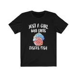 Just A Girl Who Loves Discus Fish Shirt, Discus Fish Lover Shirt, Aquarium Shirt, Animals Adult Toddler Infant Kids Gift T-Shirt Image 1