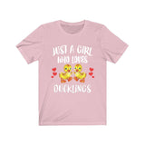 Just A Girl Who Loves Ducklings Shirt, Duck Shirt, Duckling Lover Shirt, Birds Birding Animals Adult Toddler Infant Kids Gift T-Shirt Image 2