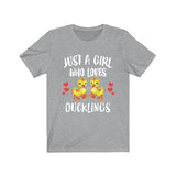 Just A Girl Who Loves Ducklings Shirt, Duck Shirt, Duckling Lover Shirt, Birds Birding Animals Adult Toddler Infant Kids Gift T-Shirt Image 3