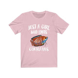 Just A Girl Who Loves Gouramis Fish Shirt, Gourami Lover Gift, Animals Adult Toddler Infant Kids Gift T-Shirt Image 2