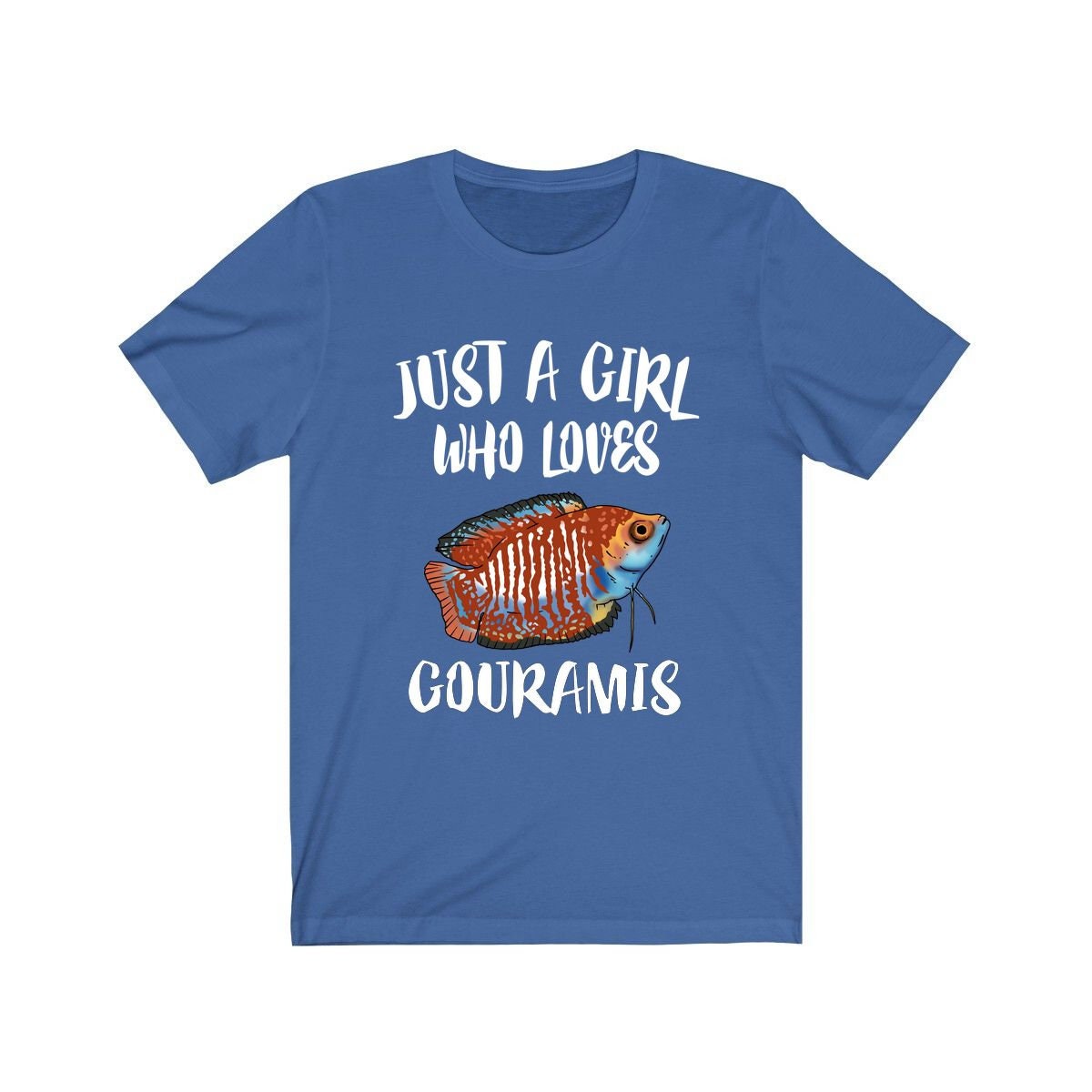 Just A Girl Who Loves Gouramis Fish Shirt, Gourami Lover Gift, Animals Adult Toddler Infant Kids Gift T-Shirt Image 3