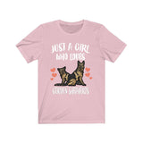 Just A Girl Who Loves German Shepherds Shirt, Dog Lover Shirt, German Shepherd Shirt, Animal Lover Adult Toddler Infant Kids Gift T-Shirt Image 2