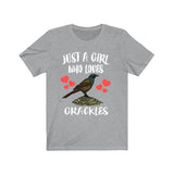 Just A Girl Who Loves Grackles Shirt, Birds Birding Shirt, Grackle Lover Shirt, Animal Lover Adult Toddler Infant Kids Gift T-Shirt Image 1