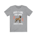 Just A Girl Who Loves Great Danes Shirt, Dog Lover Shirt, Great Dane Shirt, Animal Lover Adult Toddler Infant Kids Gift T-Shirt Image 3