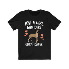 Just A Girl Who Loves Great Danes Shirt - Great Dane print design