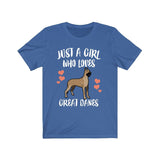 Just A Girl Who Loves Great Danes Shirt, Dog Lover Shirt, Great Dane Shirt, Animal Lover Adult Toddler Infant Kids Gift T-Shirt Image 4