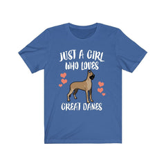 Just A Girl Who Loves Great Danes Shirt - Great Dane print design