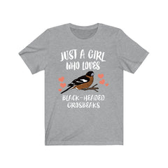 Just A Girl Who Loves Black-Headed Grosbeaks Shirt - grosbeak print design