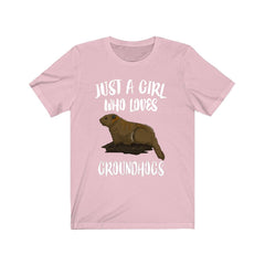 Just a girl who loves groundhogs marmot woodchuck animal tee
