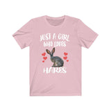 Just A Girl Who Loves Hares Shirt, Rabbit Shirt, Hare Lover Gift, Animal Lover Adult Toddler Infant Kids Gift T-Shirt Image 2