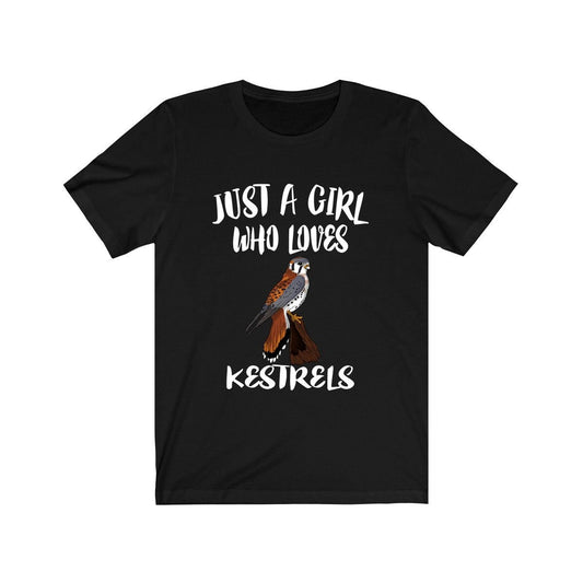 Just a girl who loves kestrels small hovering falcon raptor tee