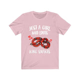 Just A Girl Who Loves King Snakes Shirt, Snake Lover Shirt, Snake Owner Gift, King Snake Shirt, Animal Adult Toddler Infant Kids T-Shirt Image 2
