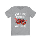 Just A Girl Who Loves King Snakes Shirt, Snake Lover Shirt, Snake Owner Gift, King Snake Shirt, Animal Adult Toddler Infant Kids T-Shirt Image 3