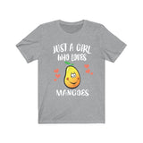 Just A Girl Who Loves Mangoes Shirt, Fruit Lover Gift, Mango Shirt, Animal Lover Adult Toddler Infant Kids Gift T-Shirt Image 3
