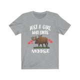 Just A Girl Who Loves Moose Shirt, Moose Lover Shirt, Moose Gift, Animal Lover Adult Toddler Infant Kids Gift T-Shirt Image 3