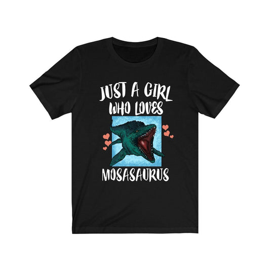 Just A Girl Who Loves Mosasaurus Dinosaur Shirt, Mosasaurus Shirt, Dinosaur Lover Shirt, Animal Lover Adult Toddler Infant Kids Gift T-Shirt Image 1