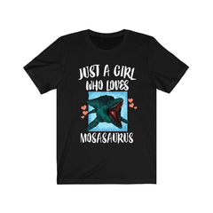 Just A Girl Who Loves Mosasaurus Shirt - Mosasaurus print design