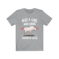 Just a girl who loves mountain goats alpine cliff climber tee