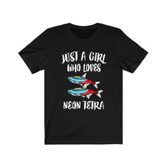 Just A Girl Who Loves Neon Tetras Fish Shirt - Neon Tetra print design