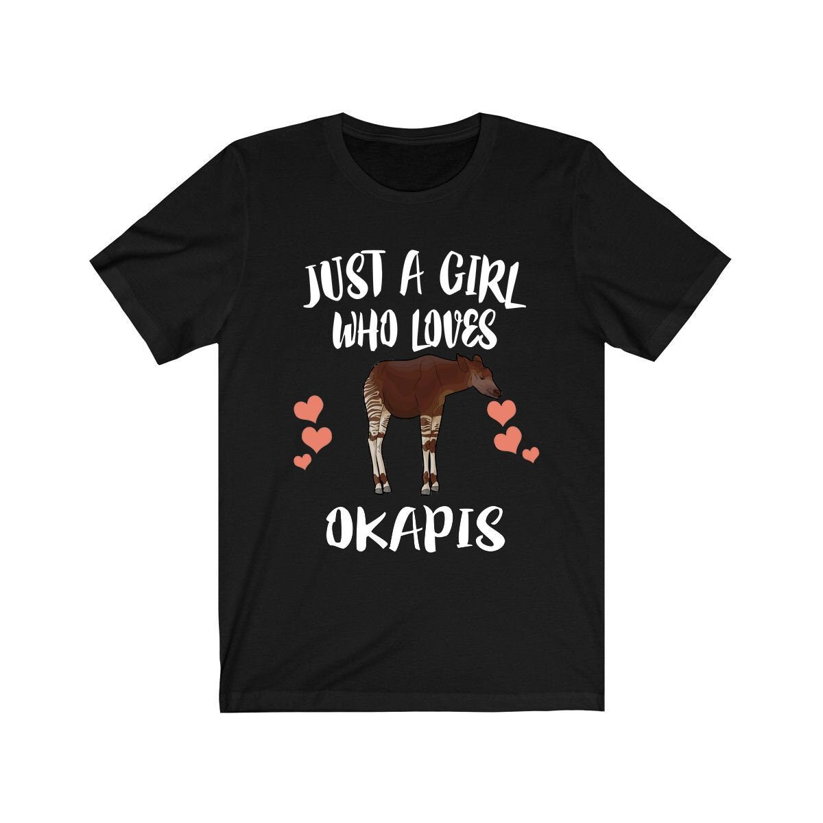 Just A Girl Who Loves Okapis Shirt, Okapi Lover Gift, Animal Lover Adult Toddler Infant Kids Gift T-Shirt Image 2