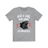 Just A Girl Who Loves Black Panthers Animal Lover Adult Toddler Infant Kids Gift T-Shirt Image 1