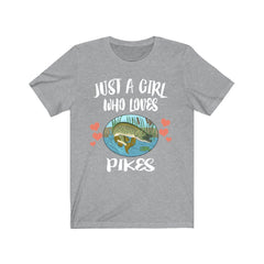 Just A Girl Who Loves Pikes Fish Fishing Shirt - pike print design