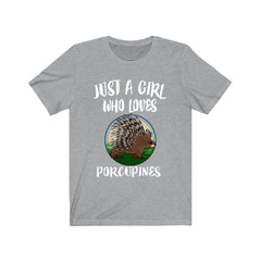 Just A Girl Who Loves Porcupines Animal Shirt - porcupine print design