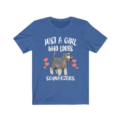 Just a girl who loves schnauzers bearded German dog breed tee